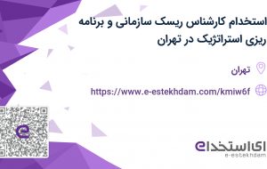 استخدام کارشناس ریسک سازمانی و برنامه ریزی استراتژیک در تهران