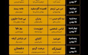 جدول اکران فیلم‌های جشنواره فجر در سینماهای تهران