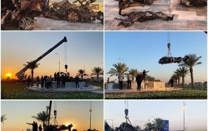 خودرویِ حاج قاسم در محل یادمان فرودگاه بغداد