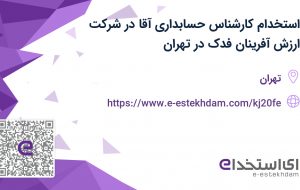 استخدام کارشناس حسابداری آقا در شرکت ارزش آفرینان فدک در تهران