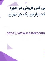 استخدام کارشناس فنی فروش در حوزه هاستینگ در شرکت پارس پک در تهران