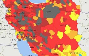 نقشه وحشتناک کرونایی ایران در غروب ۲۵ فروردین ۱۴۰۰
