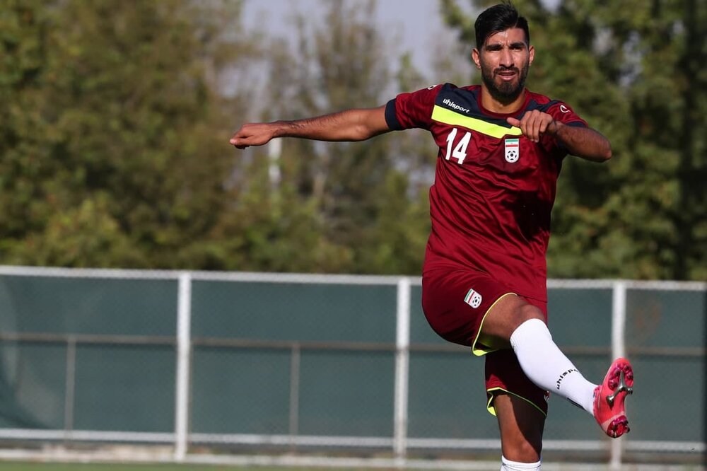 آرامش مهاجم جنجالی در کمپ تیم ملی/عکس