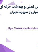 استخدام کارشناس ایمنی و بهداشت حرفه ای با بیمه، بیمه تکمیلی و سرویس/تهران