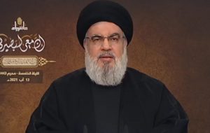 دبیرکل حزب‌الله:سفارت آمریکا بحران کنونی لبنان را مدیریت می‌کند؛ دومین کشتی سوخت ایران چند روز دیگر حرکت می‌کند