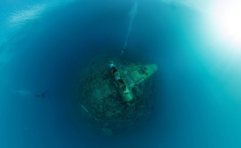 تصویری از بقایای جنگ جهانی دوم در دریای پالائو