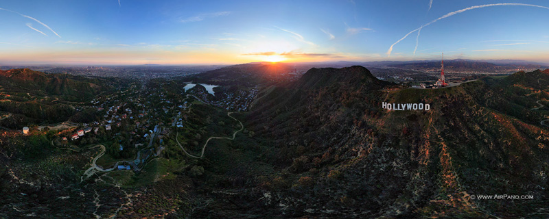 عکس پانوراما از غروب لس آنجلس