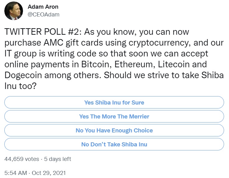 AMC Theaters پذیرش Shiba Inu را در کنار Dogecoin به عنوان محبوبیت SHIB در نظر می گیرد