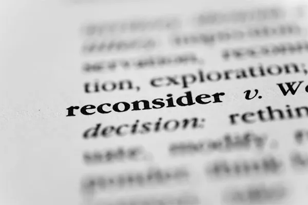 نمونه نامه Reconsideration