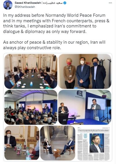 گزارش توئیتری خطیب‌زاده از سفر به فرانسه