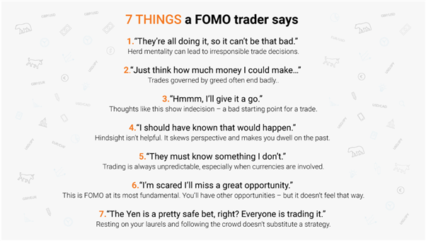 چیزهایی که یک معامله گر FOMO ممکن است بگوید 