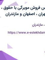 استخدام کارشناس فروش مویرگی با حقوق، بیمه، پورسانت/تهران، اصفهان و مازندران