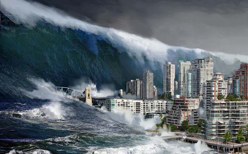 سونامی در شهر ساحلی