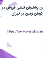 استخدام کارشناس پشتیبان تلفنی فروش در صنایع شیمیایی کرمان زمین در تهران
