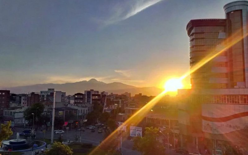 طلوع خورشید در اردبیل