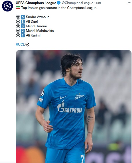 سردار آزمون بالاتر از علی دایی و طارمی/عکس