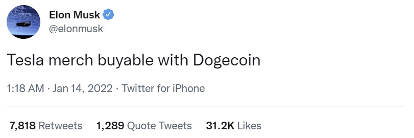 تسلا شروع به پذیرش پرداخت های Dogecoin کرد - برخی از کالاها را فقط می توان با DOGE خریداری کرد