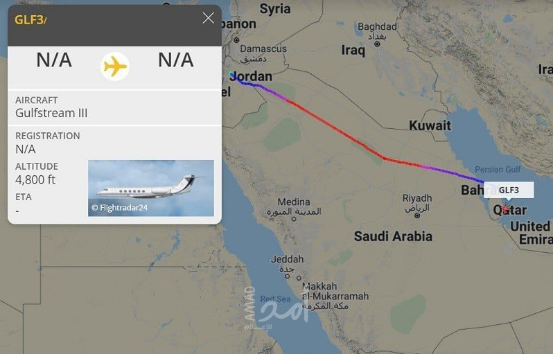 فرود یک هواپیمای رژیم صهیونیستی در دوحه قطر/عکس