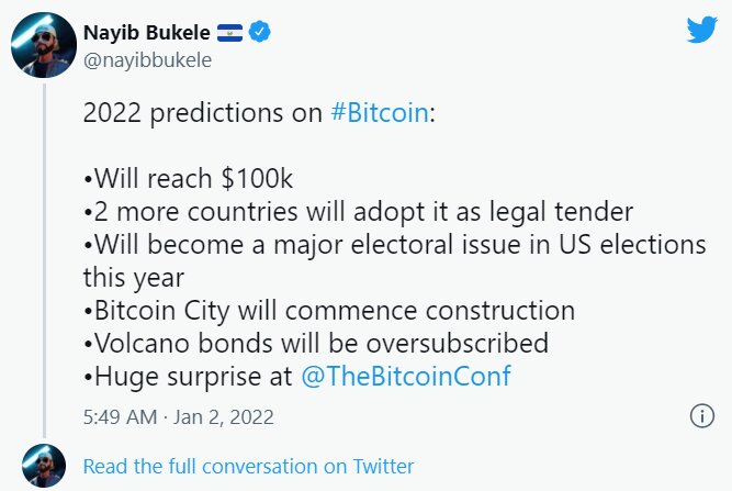 پیش بینی رئیس جمهور السالوادور از قیمت بیت کوین