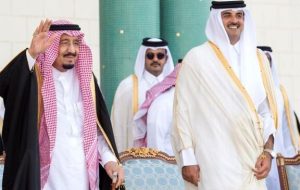 پیام تبریک قطر به پادشاه عربستان