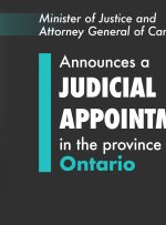وزیر دادگستری و دادستان کل کانادا یک انتصاب قضایی در استان انتاریو را اعلام کرد.