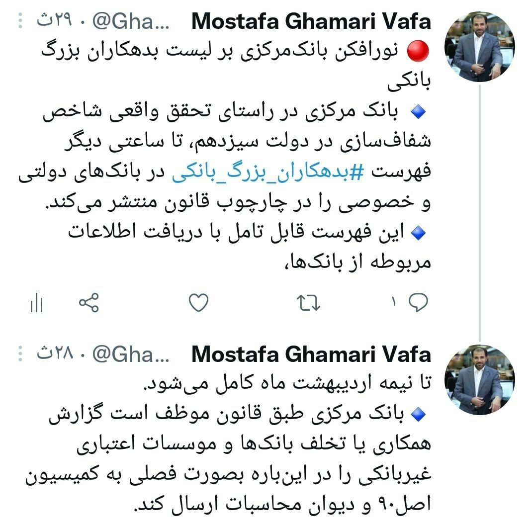 تا چند ساعت دیگر فهرست بدهکاران اصلی بانک های دولتی و خصوصی منتشر می شود