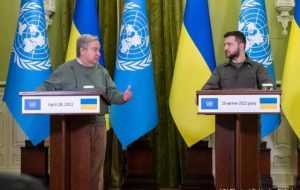 زلنسکی در نشست خبری با گوترش: آماده مذاکره فوری با روسیه هستیم