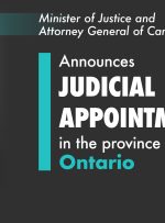 وزیر دادگستری و دادستان کل کانادا انتصاب قضایی در استان انتاریو را اعلام کرد.