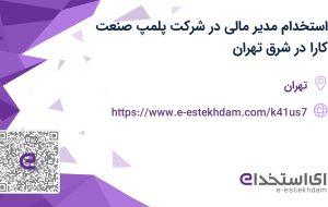 استخدام مدیر مالی در شرکت پلمپ صنعت کارا در شرق تهران