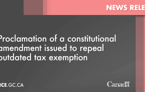 اعلان اصلاحیه قانون اساسی برای لغو معافیت مالیاتی منسوخ شده