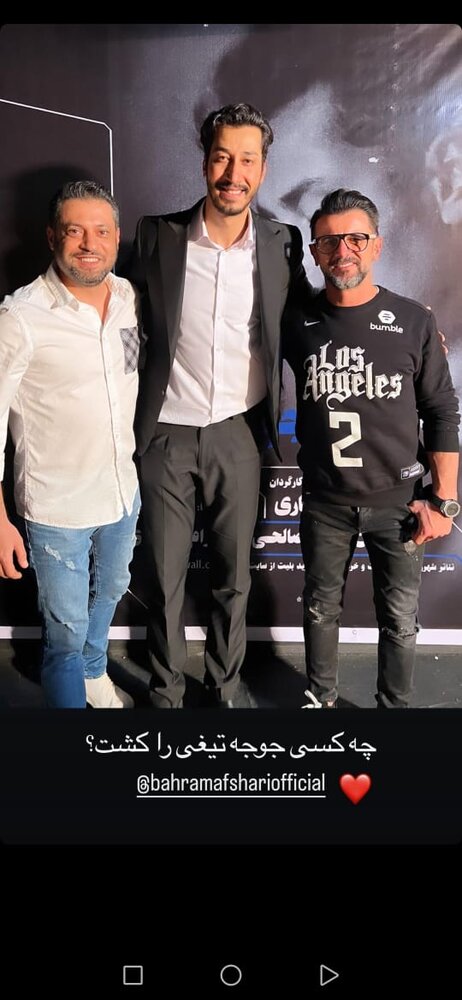 امین حیایی و بهرام افشاری در پشت صحنه «چه کسی جوجهتیغی را کشت؟»/ عکس