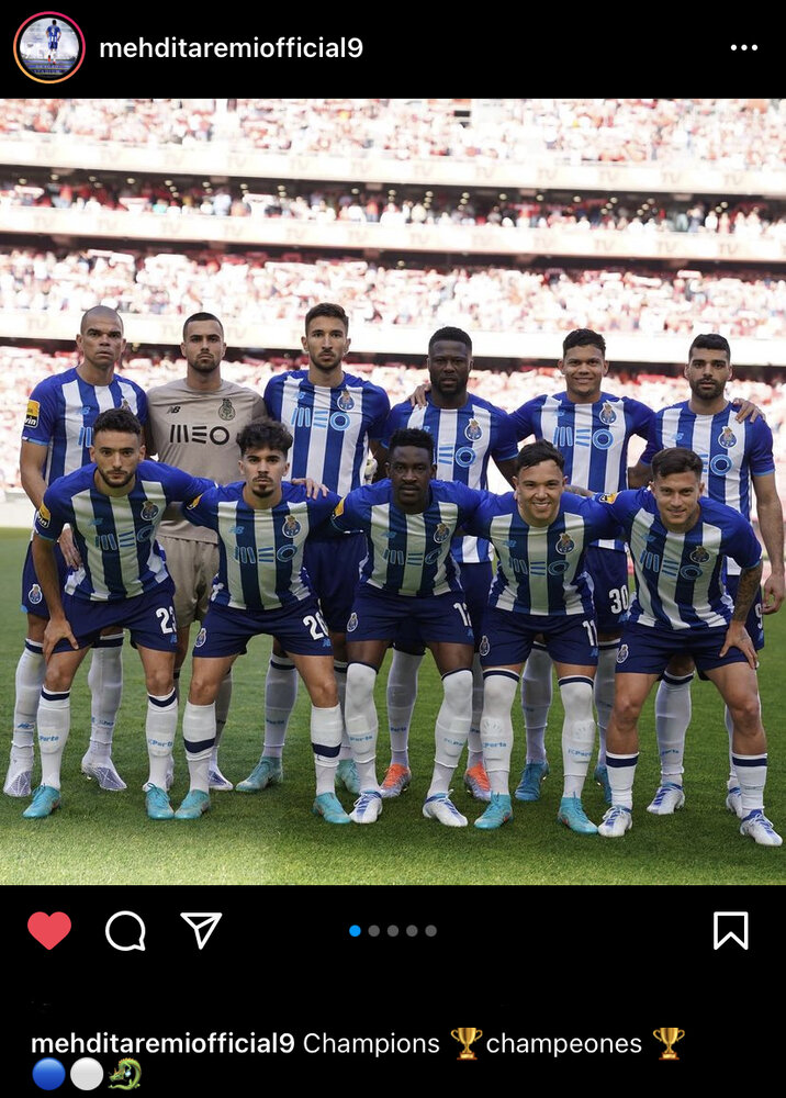 اولین واکنش مهدی طارمی به قهرمانی در لیگ پرتغال/عکس