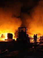 آتش سوزی کارخانه‌ تولید محصولات غذایی در اراضی اشغالی + فیلم