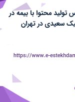 استخدام کارشناس تولید محتوا با بیمه در شرکت تراک تکنیک سعیدی در تهران