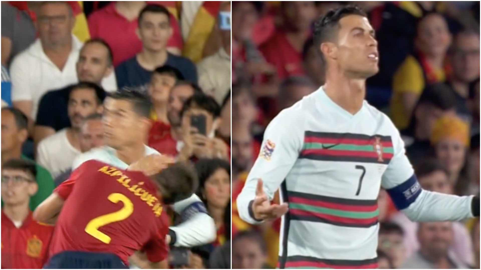 خشم رونالدو و درگیری در وسط زمین!/عکس