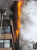 اولین تصاویر از آتش سوزی در برج های دوقلوی مرکز تجارت جهانی مسکو + فیلم