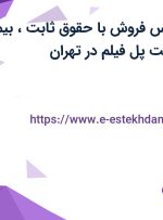 استخدام کارشناس فروش با حقوق ثابت، بیمه و پاداش در شرکت پل فیلم در تهران