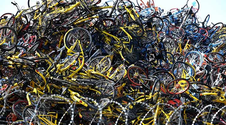 قبرستان دوچرخه‌ها در چین - اقتصاد مشارکتی