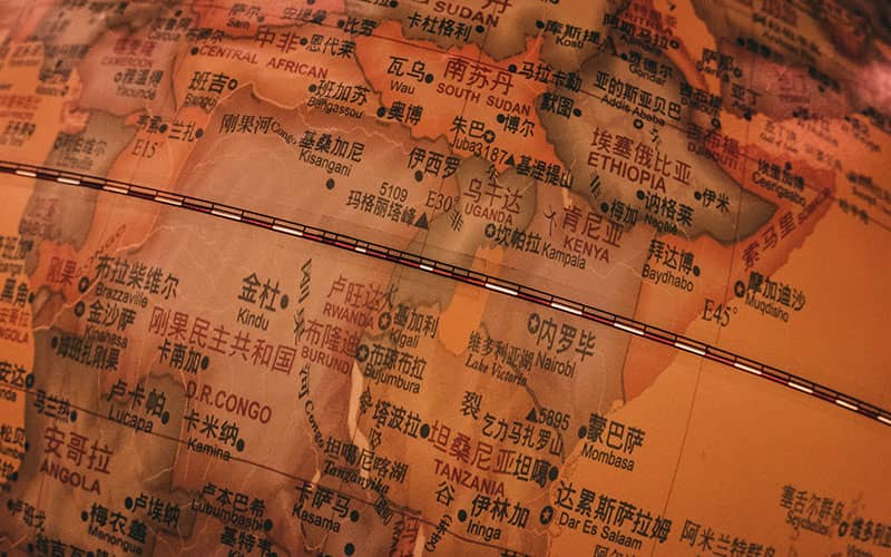 خط فرضی استوا روی کره زمین