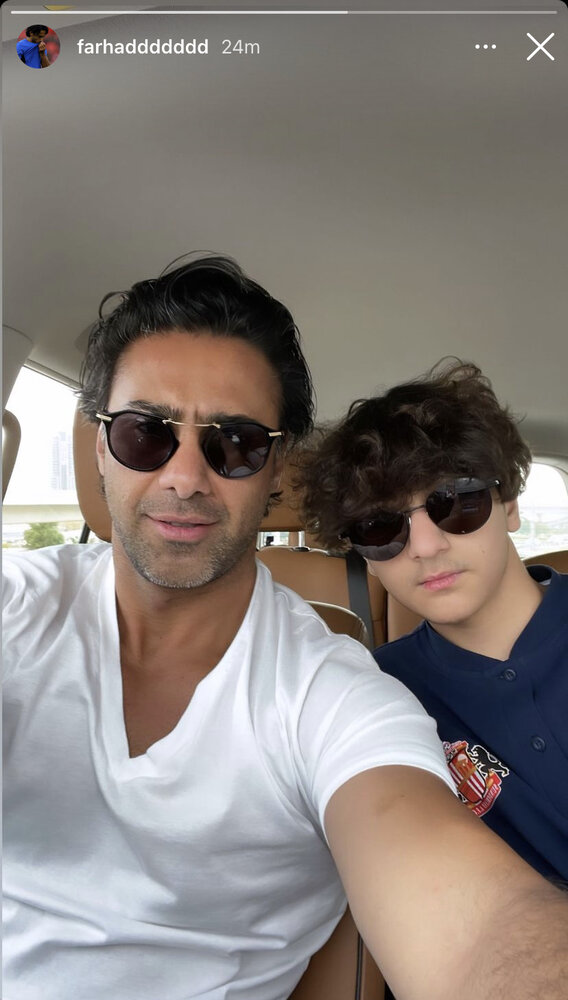 سلفی دوتایی مجیدی و فرزندش در دوبی/عکس