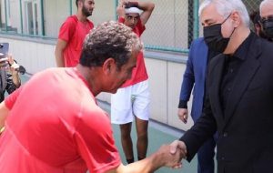 وزیر ورزش در اردوی تیم‌های ملی تنیس/ عکس