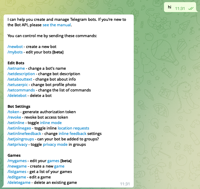 توکن ربات را دریافت کنید