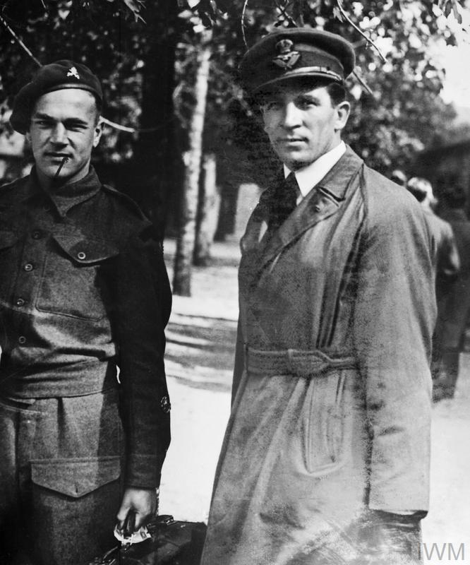 Flight Lieutenant Ted Drake, who played football for Arsenal from 1934 - 1945, arriving at the Parc des Princes Stadium in Paris, one of seven airmen to play in a match between British and French forces.