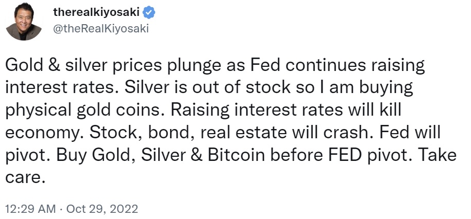 رابرت کیوساکی هشدار می دهد که با ادامه افزایش نرخ بهره، سهام، اوراق قرضه، املاک و مستغلات سقوط خواهند کرد - توصیه می کند قبل از چرخش فدرال بیت کوین بخرید
