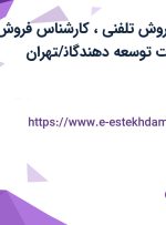 استخدام مدیر فروش تلفنی،کارشناس فروش تلفنی در انتشارات توسعه دهندگان/تهران