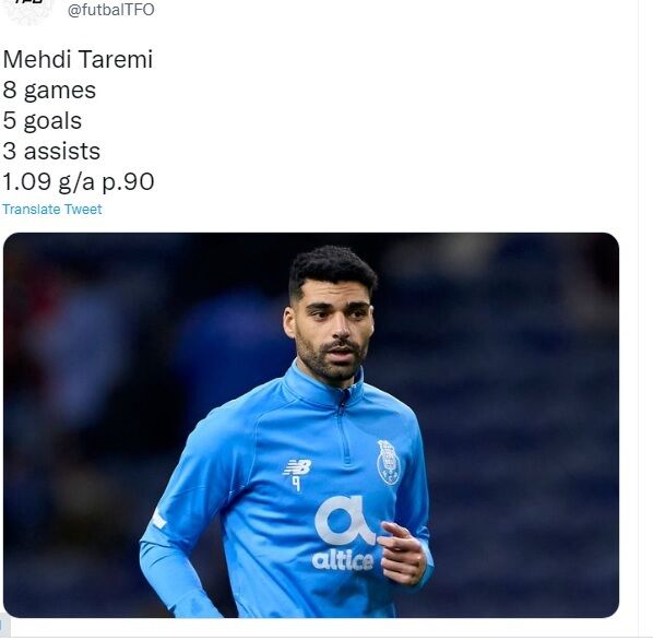 عکس| افتخاری دیگر برای مهاجم پرسپولیسی/ طارمی چهارمین مهاجم خطرناک اروپا