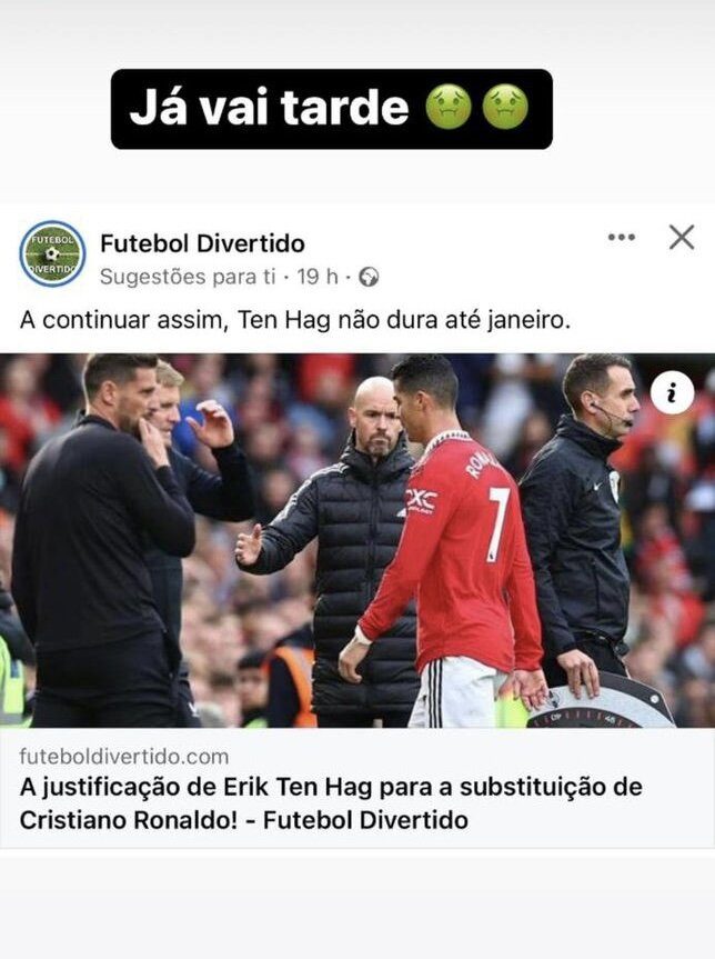 خشم خواهر کریس رونالدو از اریک تن‌هاخ!/عکس