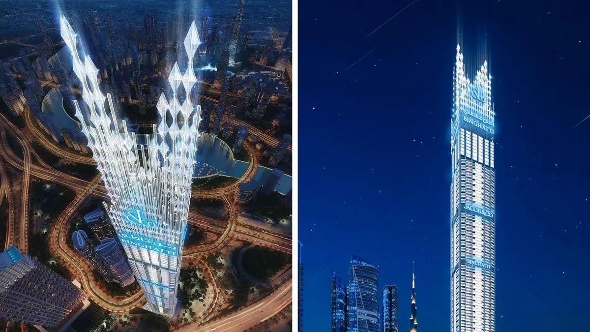 عکس | ساخت آسمان‌خراشی با تاج الماس در دبی!