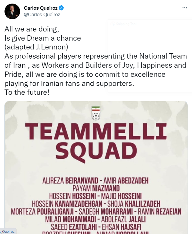 پیام «کی‌روش» قبل از پرواز به دوحه: به سوی آینده! 