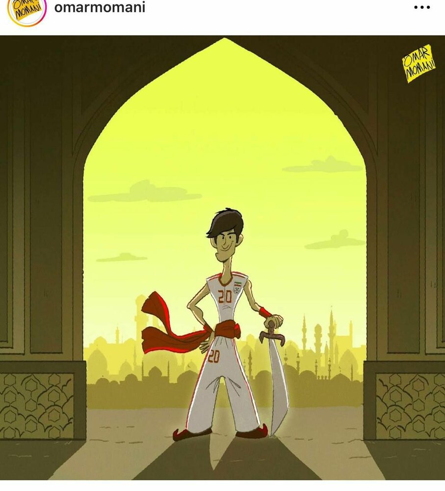 عکس | کاریکاتور جالب از سردار آزمون در آستانه جام جهانی